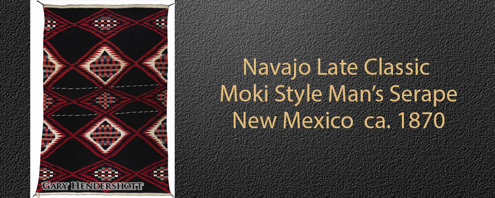 Navajo Late Classic Moki Style Man's Serape