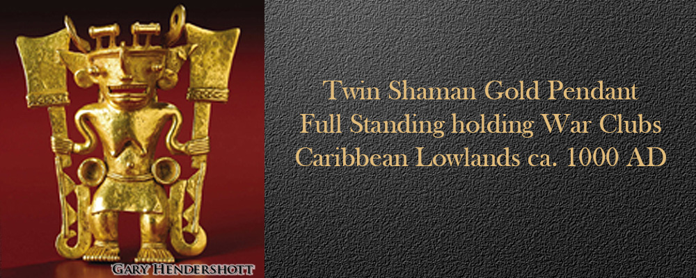 Twin Shaman Gold Pendant