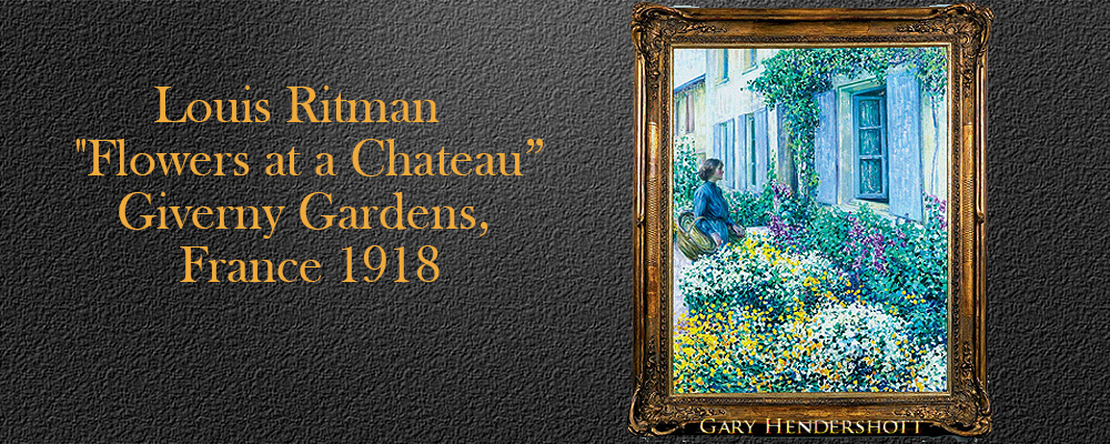Flowers at a Chateau, Giverny Gardens, France 1918