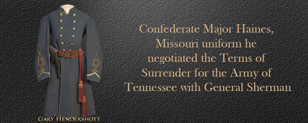 Confederate Major Haines Missouri uniform