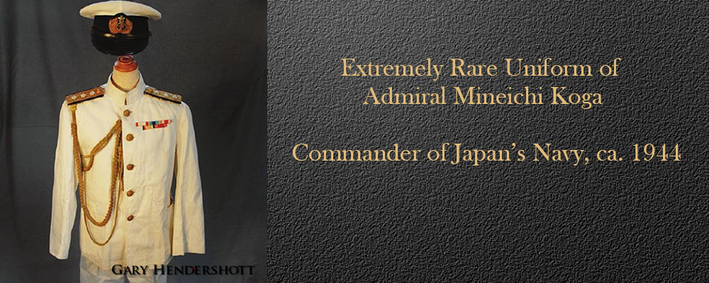 Extremely Rare Uniform of Admiral Mineichi Koga