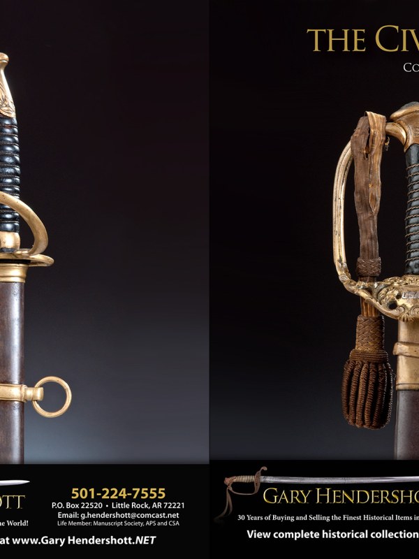 Civil War uniforms, battle flags, and swords